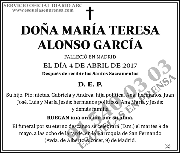 María Teresa Alonso García